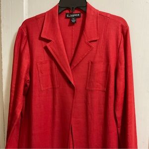 COPY - ELLEN TRACEY RED KNEE LENGTH JACKET